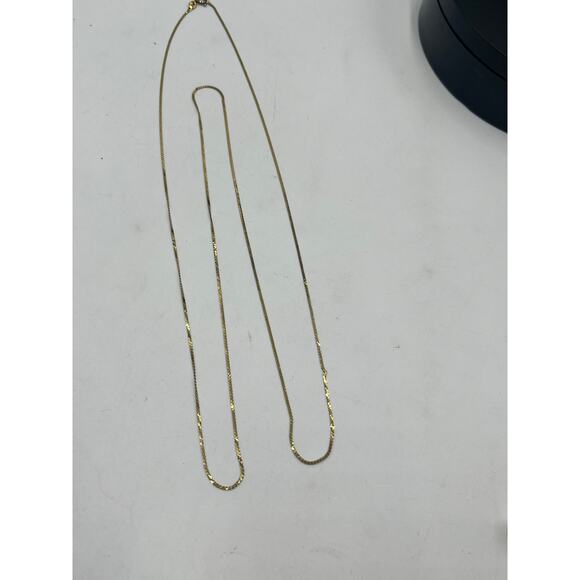 Aurea 585 Unoaerre 14k Italy Singapore Long 35” Chain Link High Shine Necklace. - Picture 13 of 15